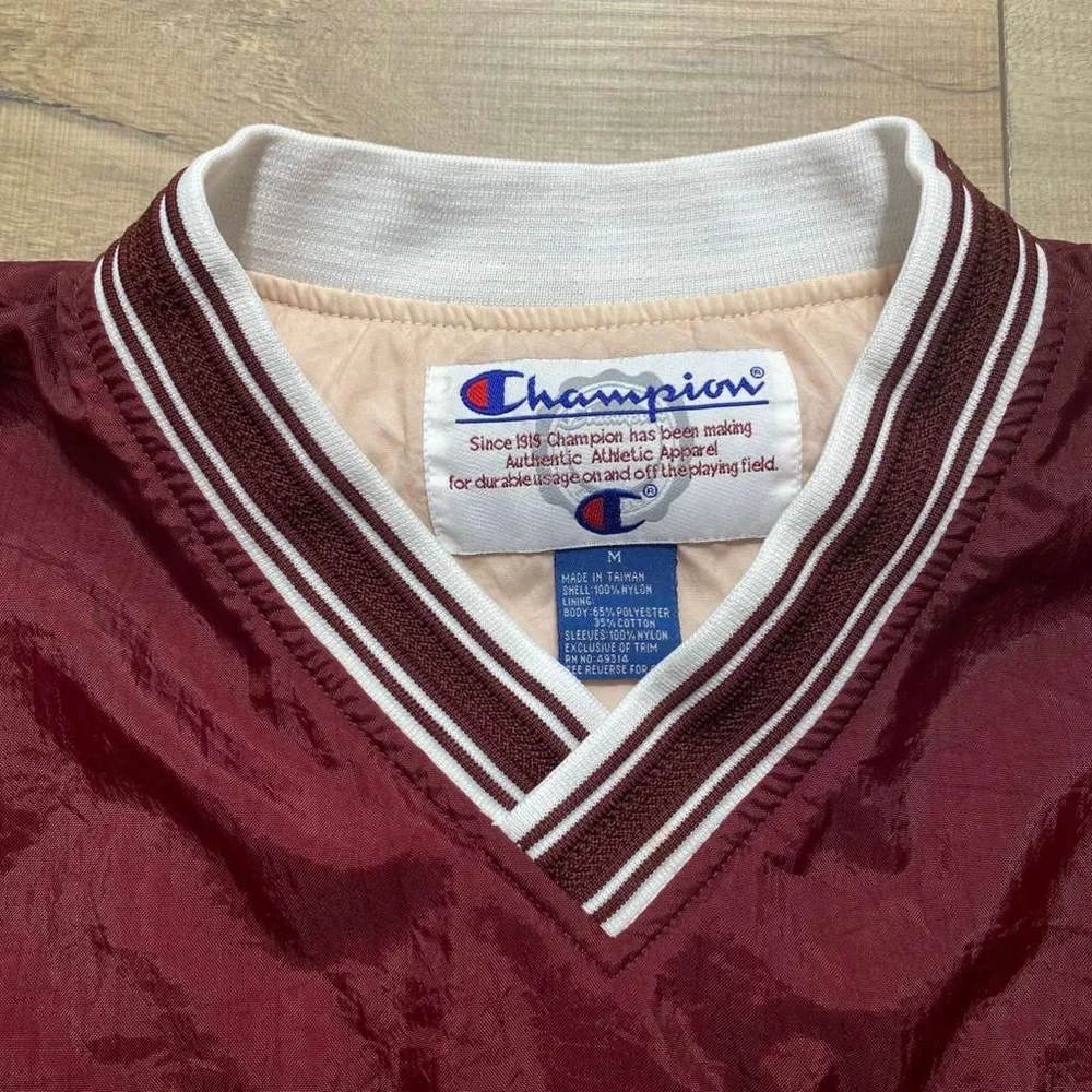 Champion Vintage‎ Mens Nylon Pullover Lined Windbreaker Size Medium